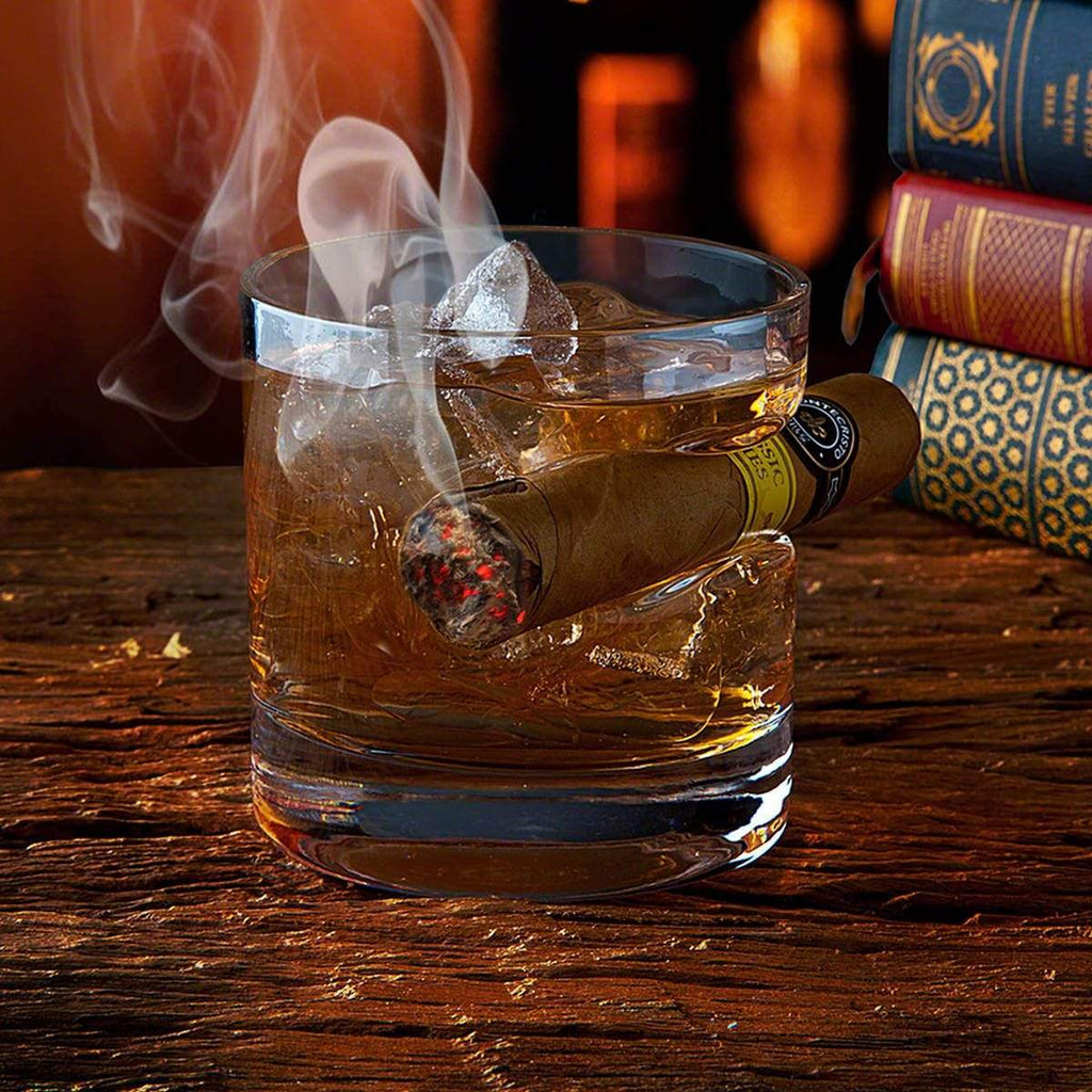 Gadget Gerbil Round Whisky Glass Cigar Holder