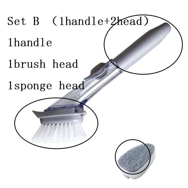 Gadget Gerbil SetB 2 In 1 Dishwashing Handle Cleaning Brush