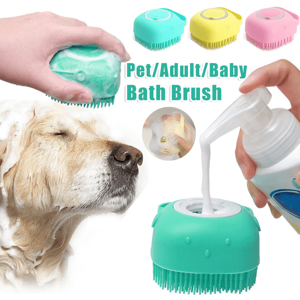 Gadget Gerbil Silicone Bath Brush For Dogs And Cats