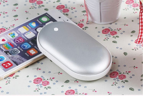 Gadget Gerbil Silver 2-In-1 Mini USB Rechargeable Hand Warmer