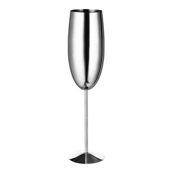 Gadget Gerbil Silver 2pcs Stainless Steel Champagne Glass Goblet