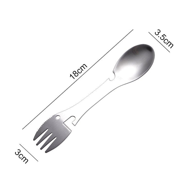 Gadget Gerbil Silver 5-in-1 Stainless Steel Spork