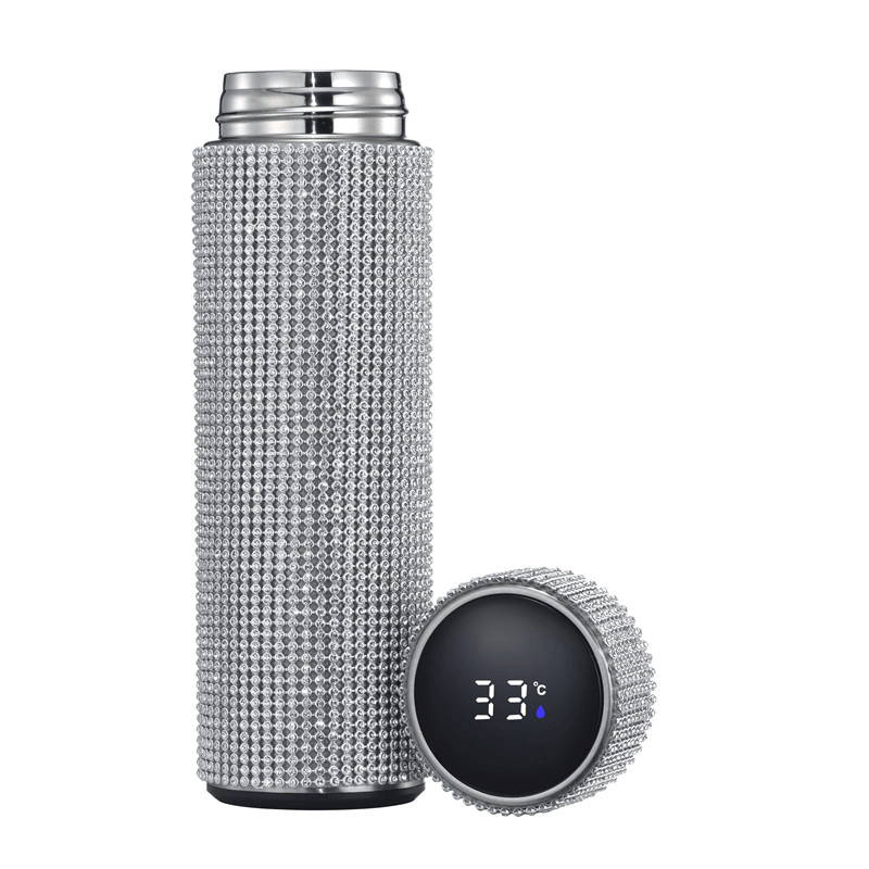 Gadget Gerbil Silver / 500ml Rhinestone Thermos Bottle