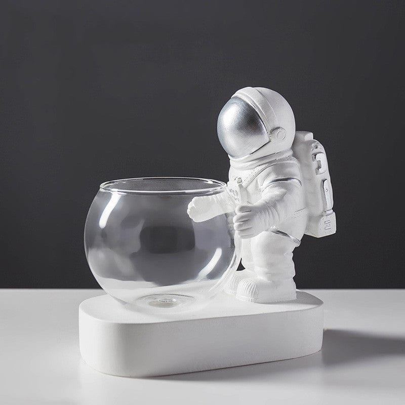Gadget Gerbil Silver astronaut Space Astronaut Glass Vase Decoration