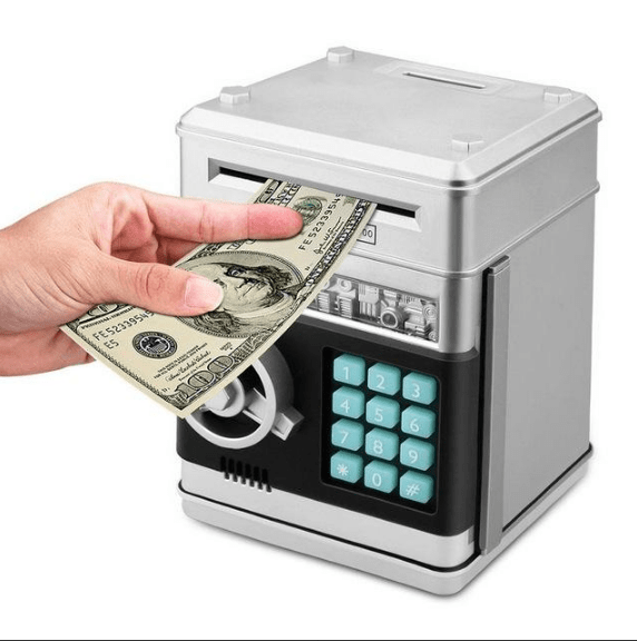 Gadget Gerbil Silver Piggy Bank ATM Machine
