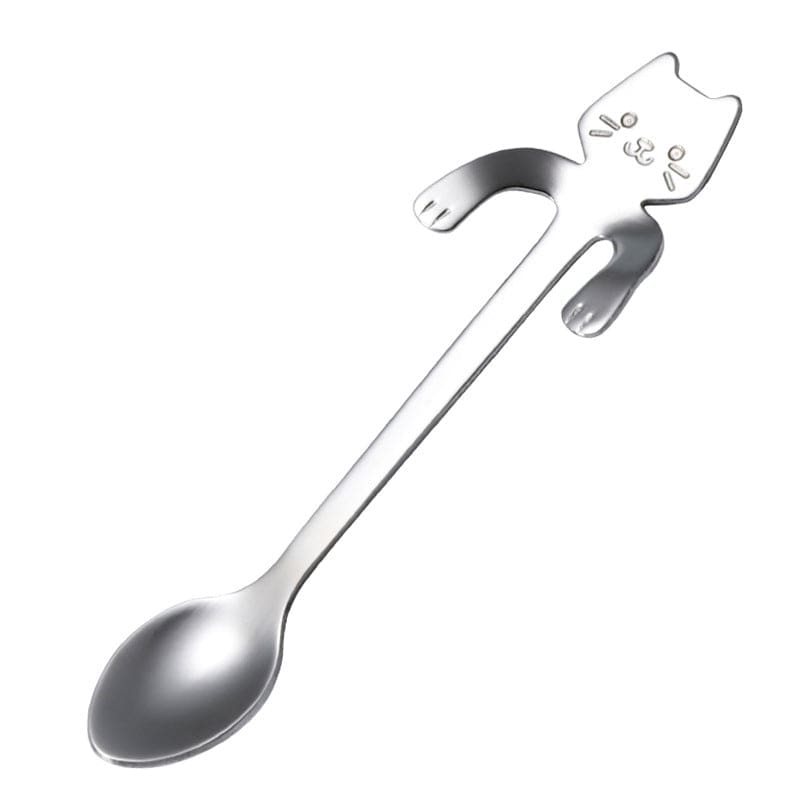 Gadget Gerbil Silver / S Stainless Steel Hanging Cat Coffee Spoon