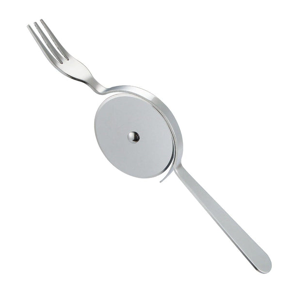 Gadget Gerbil Silver Stainless Steel Cake Cutter with Knife and Fork