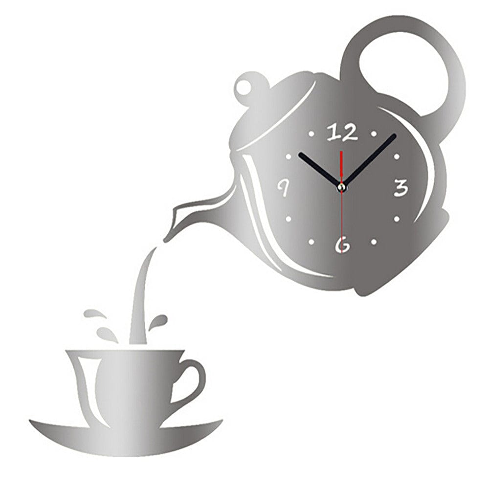 Gadget Gerbil Silver Teapot Wall Clock