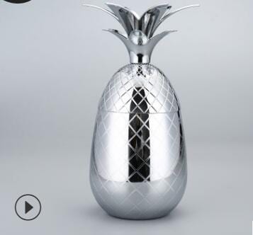 Gadget Gerbil Silvery / 500ml Stainless Steel Pineapple Cocktail Glass