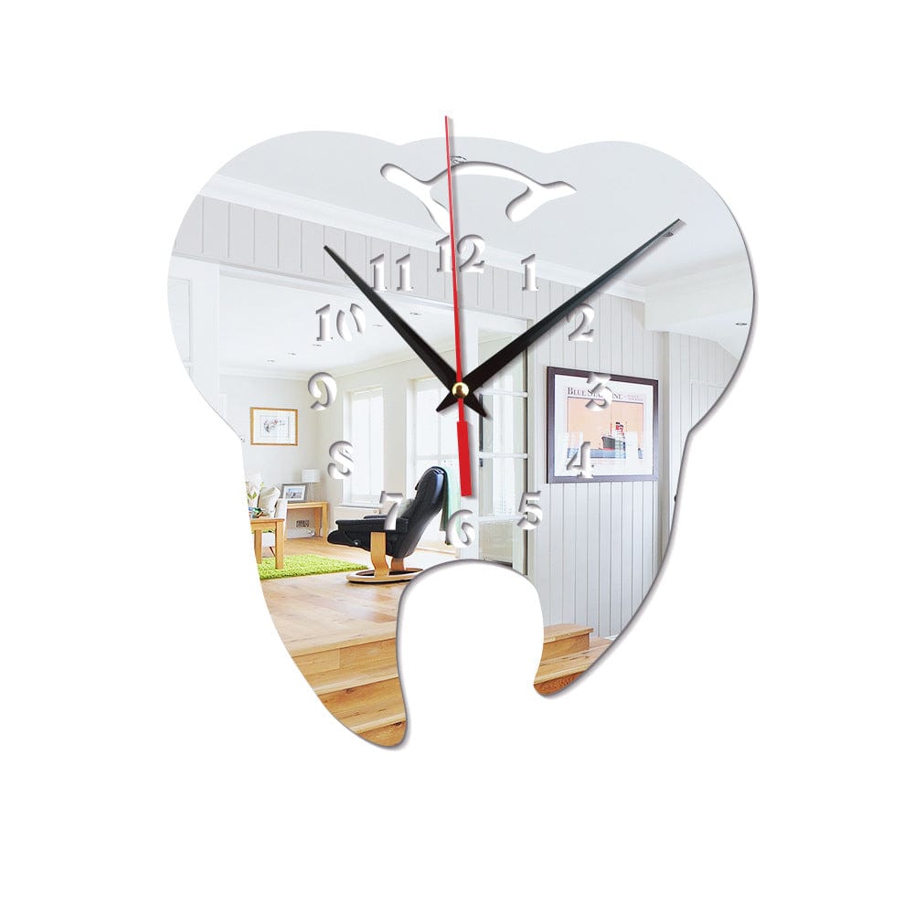 Gadget Gerbil silvery Tooth Shaped Wall Clock