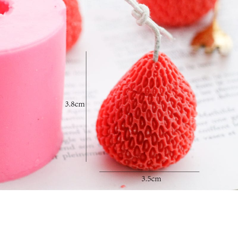 Gadget Gerbil Single Strawberry Mold Silicone Strawberry Candle Mold