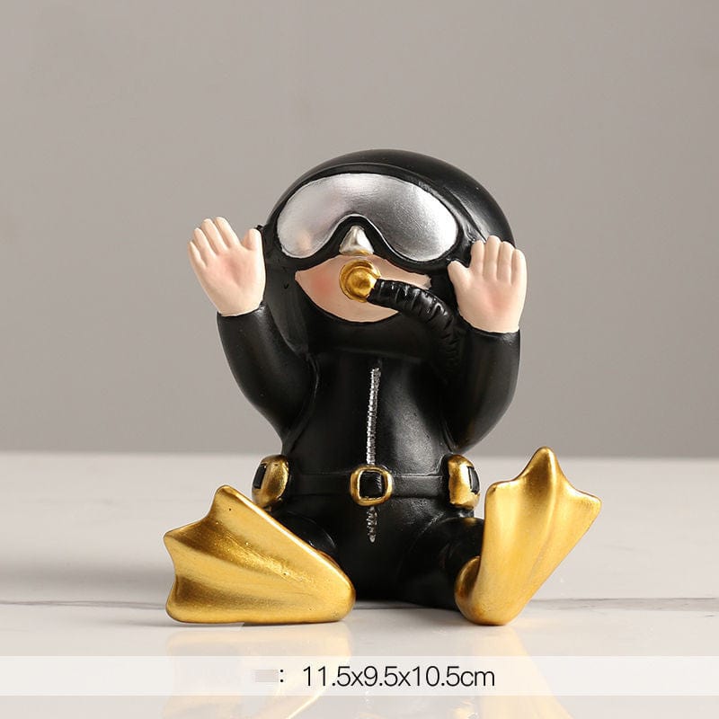 Gadget Gerbil Sit Scuba Diver Figurine Pen Holder