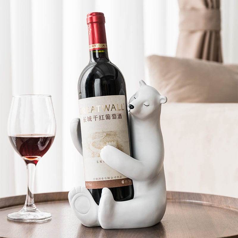 Gadget Gerbil Sitting Polar Bear Wine Bottle Holder