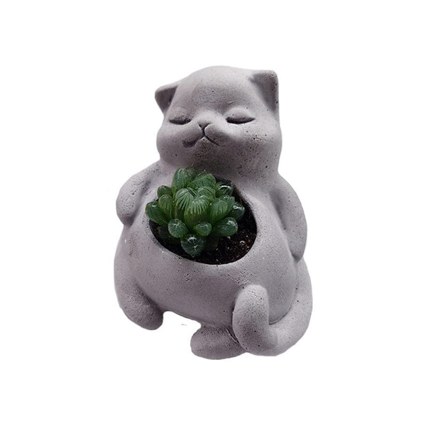 Gadget Gerbil Sleeping Cat Succulent Pot