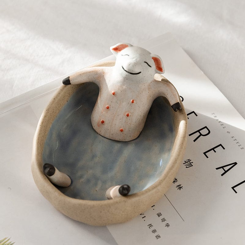 Gadget Gerbil Small Ceramic Pig Bathing Ashtray
