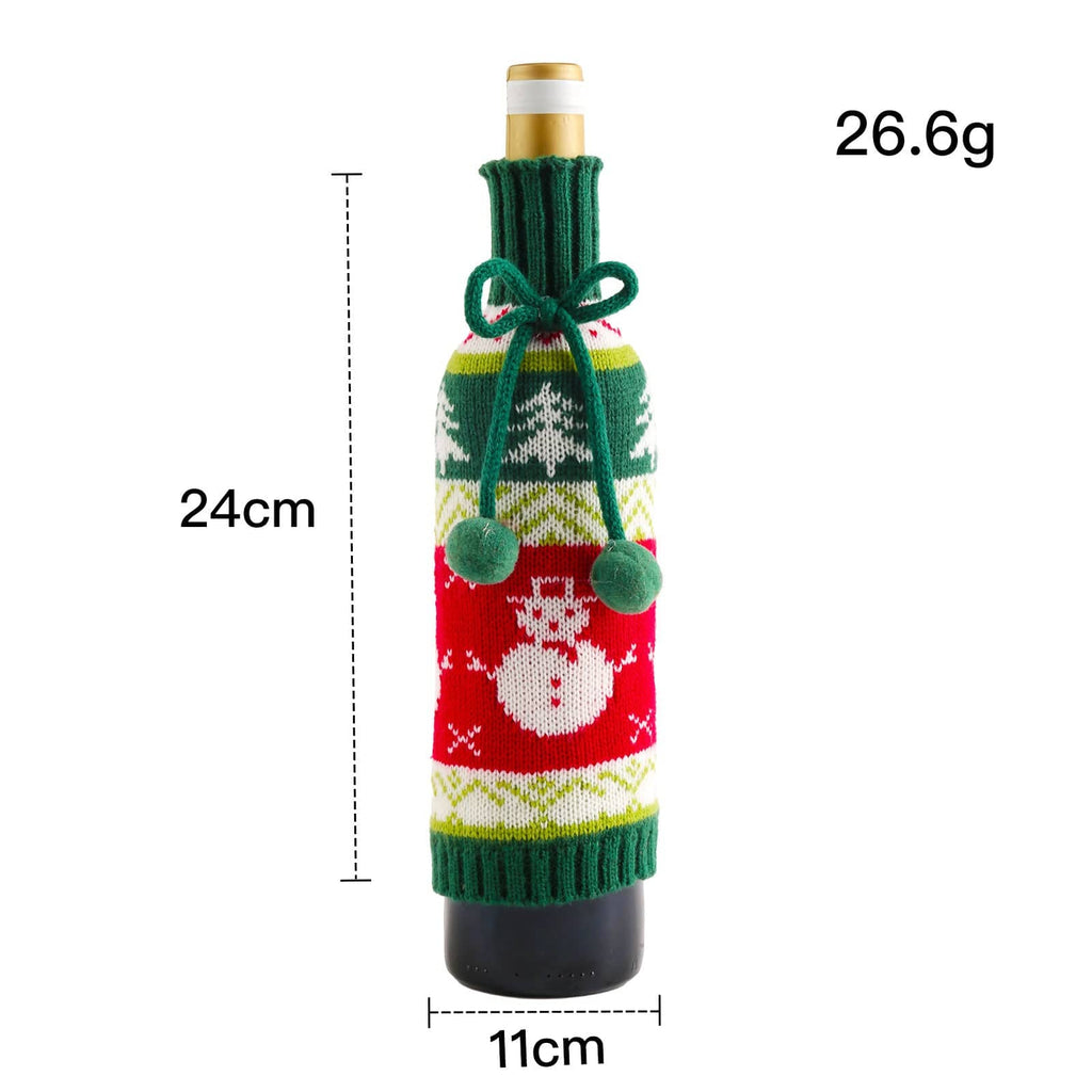 Gadget Gerbil Snowman Christmas Knitted Santa Wine Cover