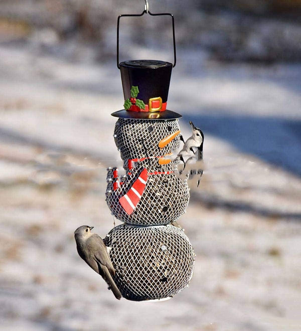 Gadget Gerbil Snowman Shaped Mesh Bird Feeder