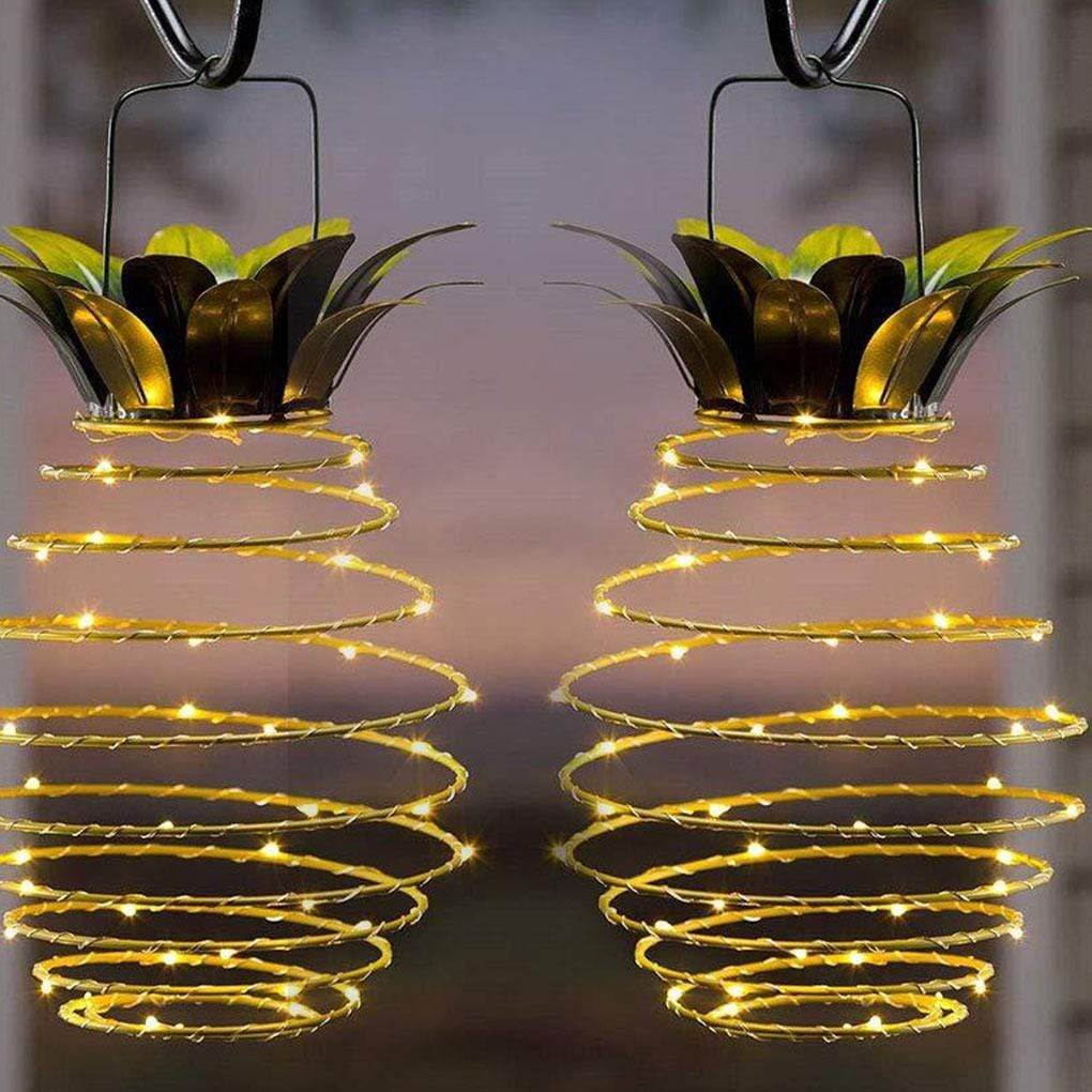 Gadget Gerbil Outdoor Waterproof Garden Pineapple Solar Lights Path Lights Hanging Fairy Lights Solar Led Warm Fairy String Decor
