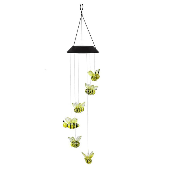 Gadget Gerbil Solar Powered LED Bee Wind Chimes