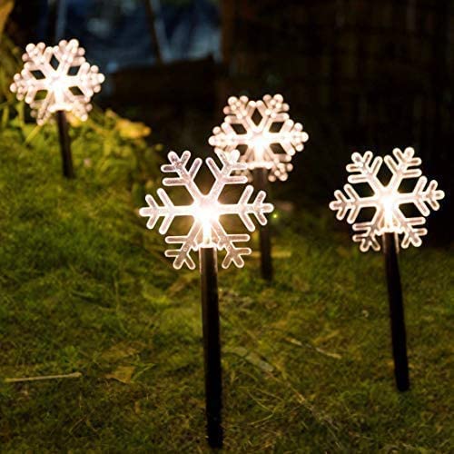 Gadget Gerbil Solar Powered Snowflakes Lights (5 Pack)