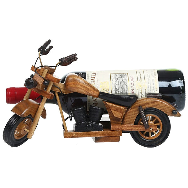 Gadget Gerbil Solid wood Wooden Motorcycle Wine Bottle Holder