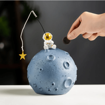 Gadget Gerbil Stas moon fishing Astronaut Fishing Star Figurine
