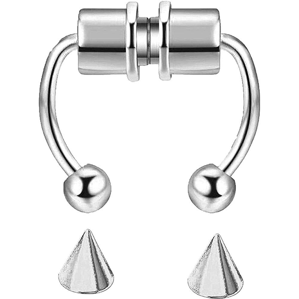 Gadget Gerbil Steel color Fake Magnetic Nose Ring