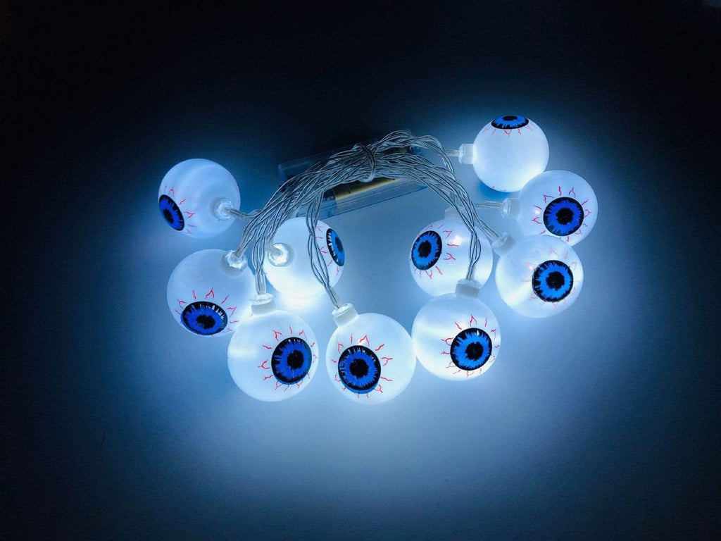 Gadget Gerbil White / 1.5M / Battery Halloween LED Eyeball Light String 10 Pcs LED Ghost Eye Light Warm Cold Colorful For Halloween Home Party Decor