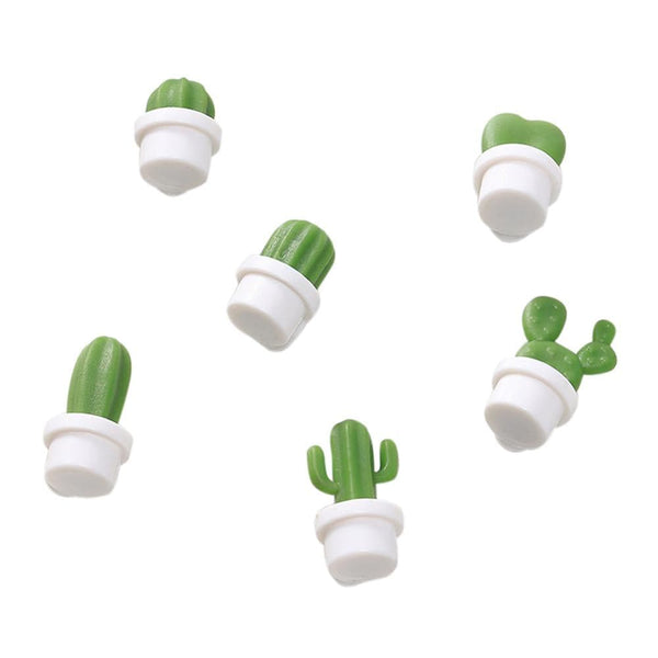 Gadget Gerbil White Cactus Refrigerator Magnets (6 Pieces)