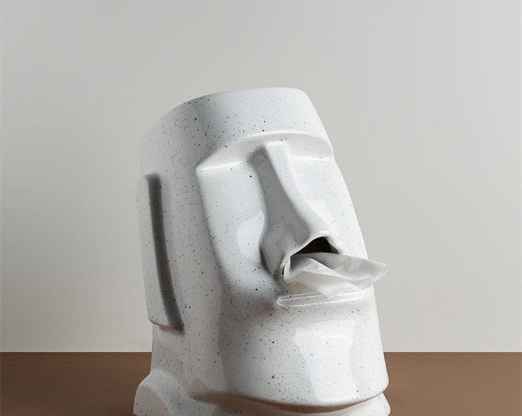 Gadget Gerbil White Easter Island Head Tissue Box