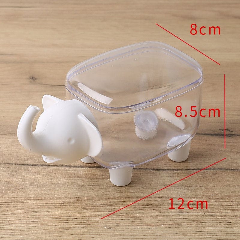 Gadget Gerbil White Elephant Shaped Toothpick Cotton Swab Container