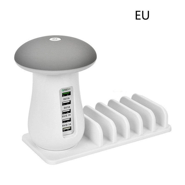 Gadget Gerbil White / EU Mushroom Lamp LED Lamp Holder USB Charger