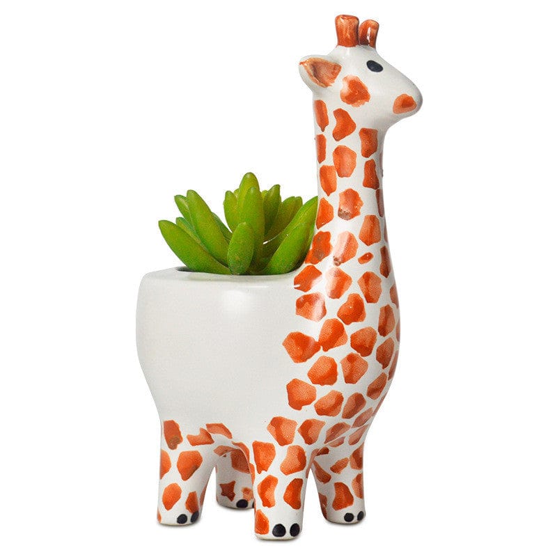 Gadget Gerbil White Giraffe Shaped Succulent Plant Pot