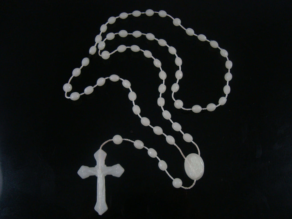 Gadget Gerbil White Glow In The Dark Rosary