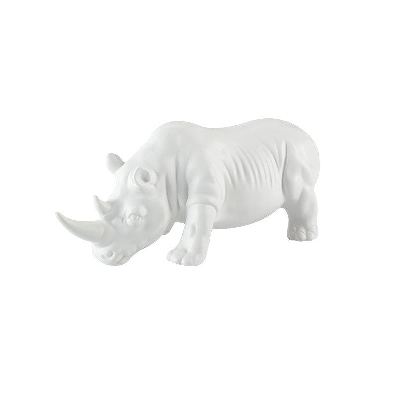 Gadget Gerbil White Rhinoceros Resin Statue Decoration