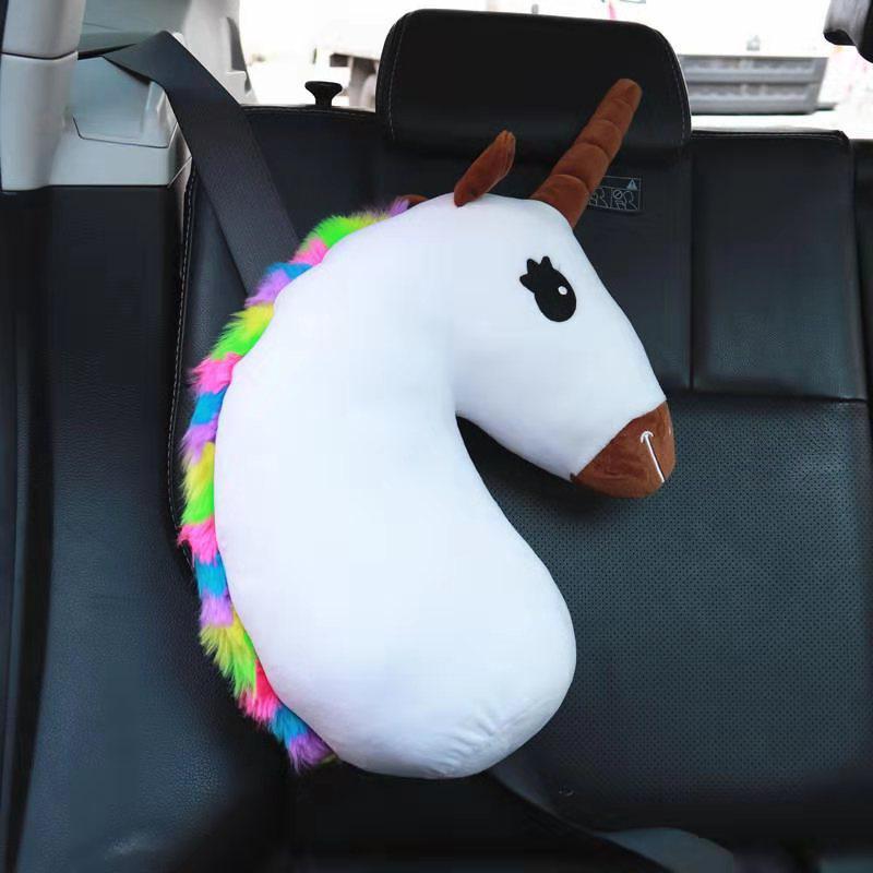 Gadget Gerbil White Right Unicorn Seat Belt Pillow