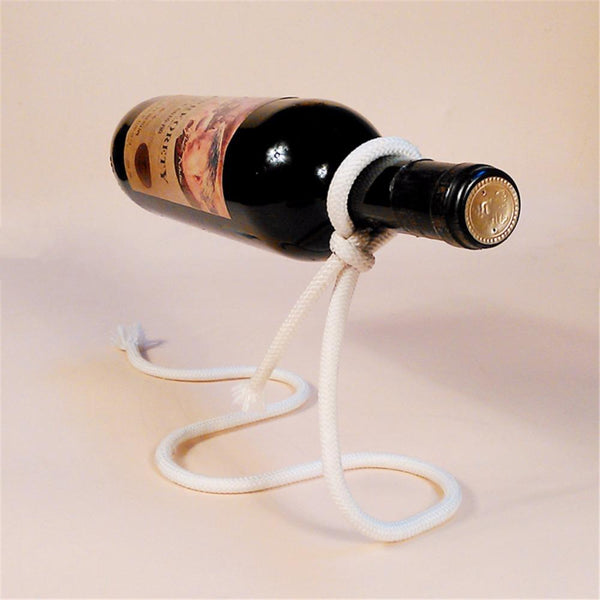 Gadget Gerbil white Rope Lasso Wine Bottle Holder