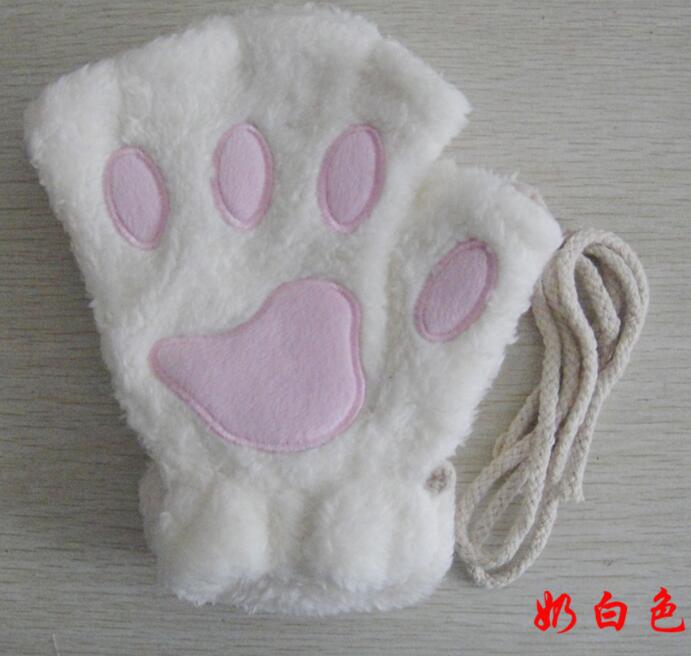 Gadget Gerbil White Short Finger Bear Paw Gloves