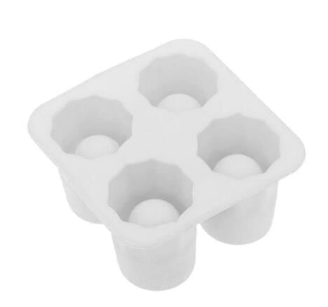 Gadget Gerbil White Silicone Ice Maker Mould Bar Party Drink Ice Tray Cool Shape Ice Cube Freeze Mold 4-Cup Ice Mold Cup
