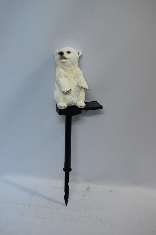 Gadget Gerbil White Solar Powered Bear Stake Light