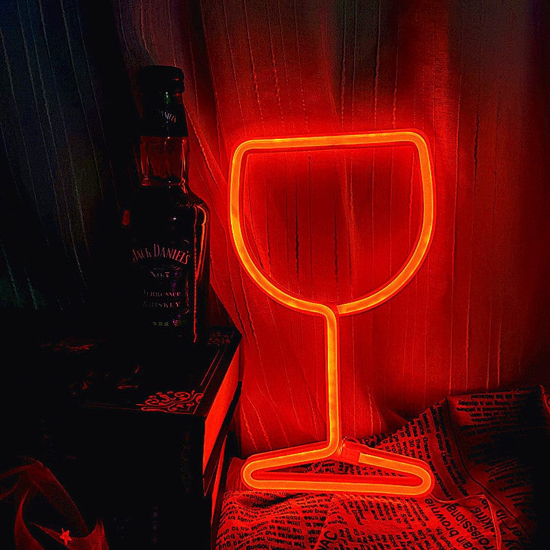 Gadget Gerbil Color / Always on / USB Wine Glass Neon Sign