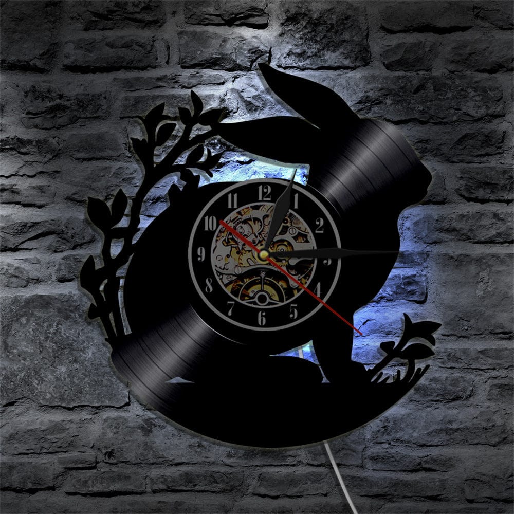 Gadget Gerbil With light Vinyl Record Rabbit Wall Clock