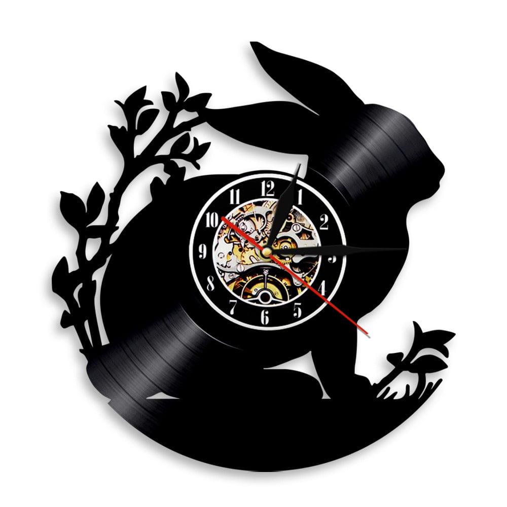Gadget Gerbil Without light Vinyl Record Rabbit Wall Clock