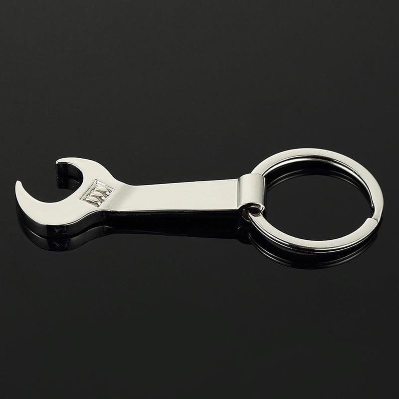 Gadget Gerbil Silver Personality Wrench Bottle Opener Metal Keychain New Wave Simulation Wrench Bottle Opener
