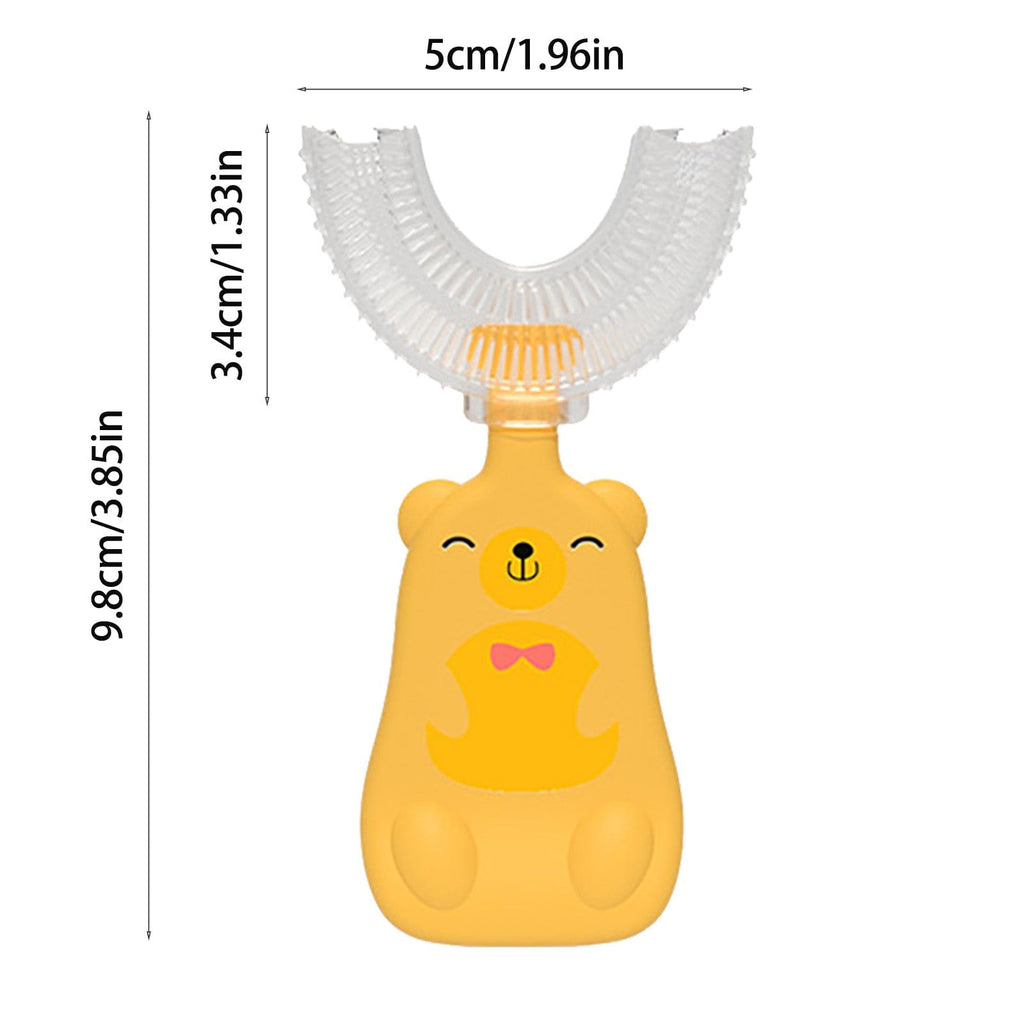 Gadget Gerbil Yellow / 2-6 years old Bear U-Shaped Kids Toothbrush