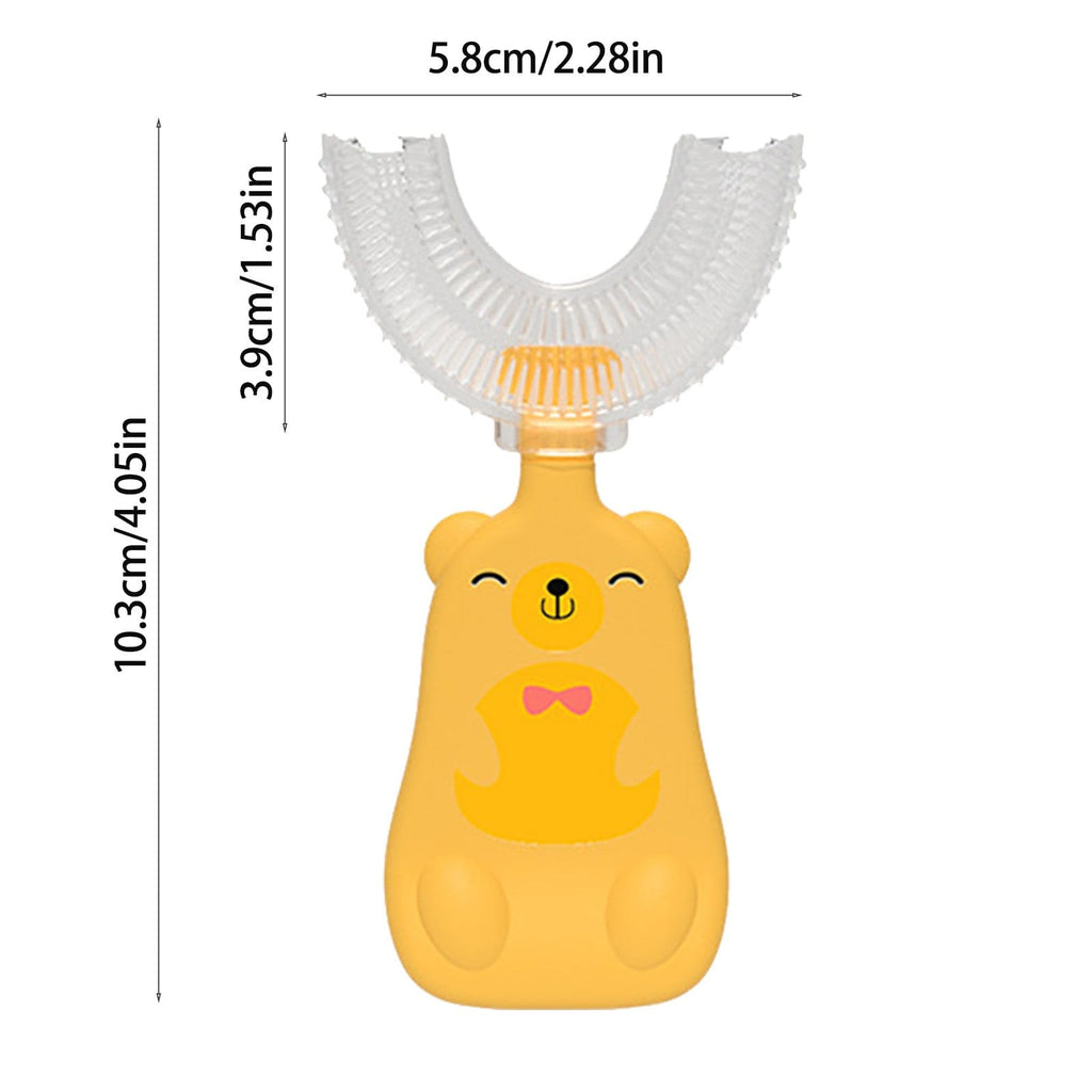 Gadget Gerbil Yellow / 6-12 years old Bear U-Shaped Kids Toothbrush