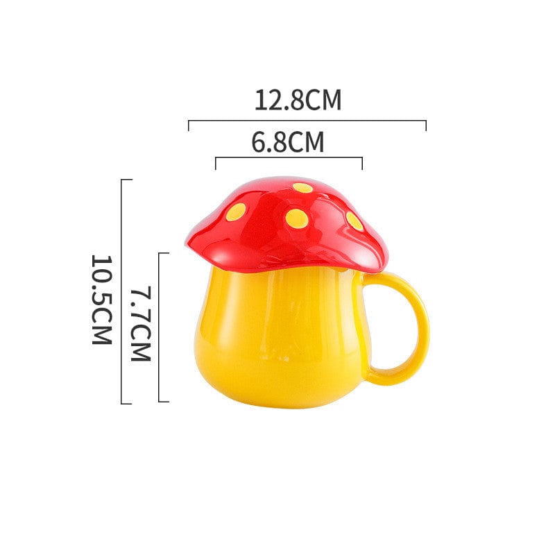 Gadget Gerbil Yellow Creative Mushroom Ceramic Cup Student Lovers Cup