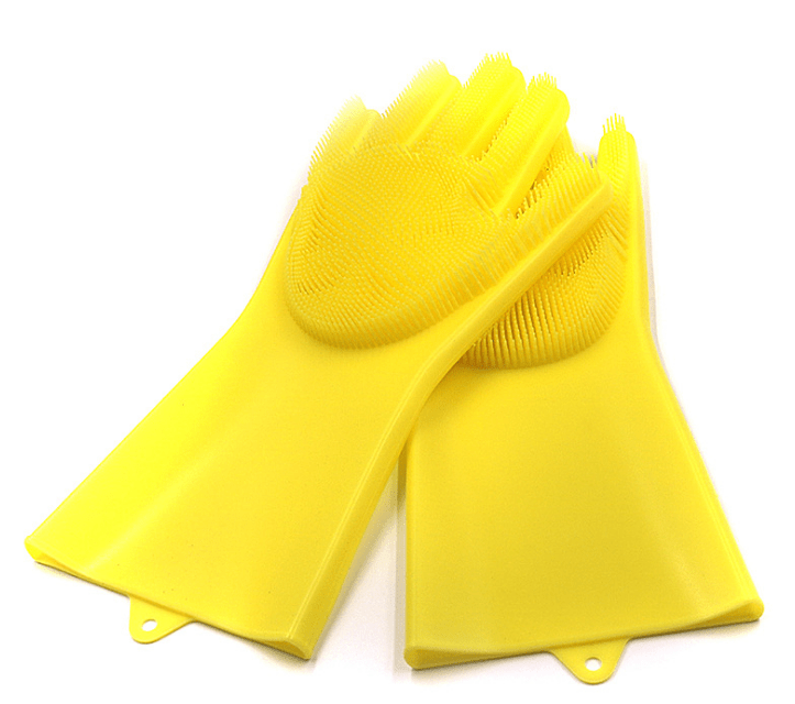 Gadget Gerbil Yellow Dishwashing Scrubber Gloves