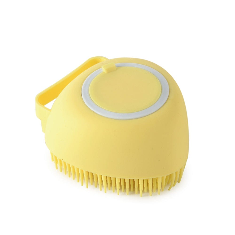 Gadget Gerbil Yellow / Heartshaped Silicone Bath Brush For Dogs And Cats