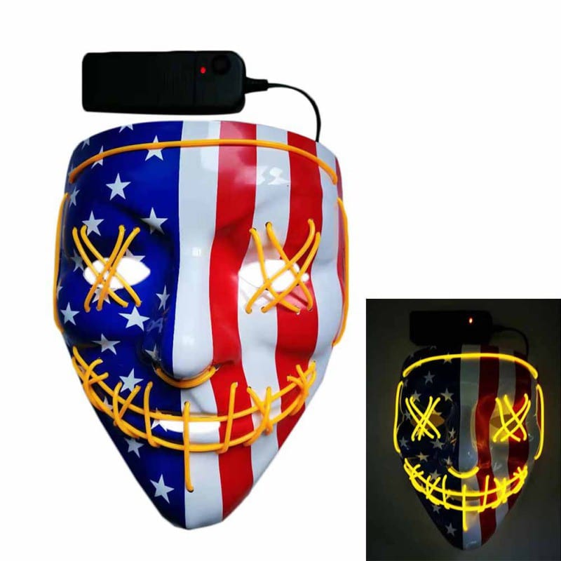 Gadget Gerbil Yellow LED USA Flag Purge Mask